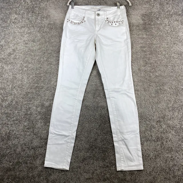 AMERICAN EAGLE OUTFITTERS Stretch Skinny Jeans Women's 4 White Low Rise ...