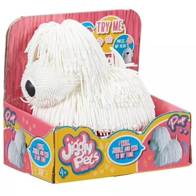 Jiggly Pets Puppy White Electronic Walking Pup With Music and Sounds NEW