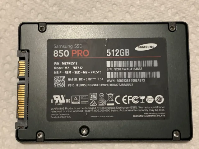 Samsung 850 PRO 512GB 2.5" SSD SATA MZ-7KE512