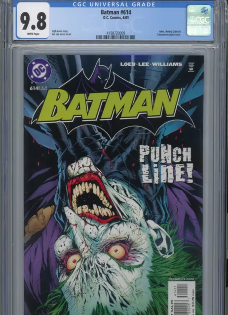 Batman #614 Mt 9.8 Cgc White Pages Loeb Story Lee Cover And Art Joker Harley Qui