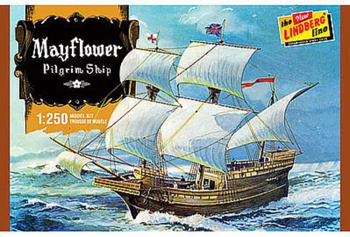Lindberg Mayflower - Plastic Model Sailing Ship Kit - 1/250 Scale - #hl215-12