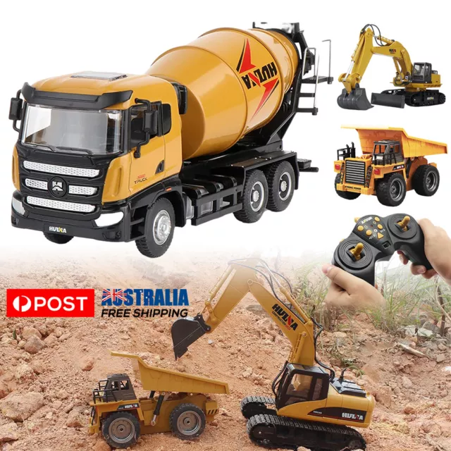 Remote Control Excavator Digger Construction RC Truck Vehicle Toys for Kids Gift