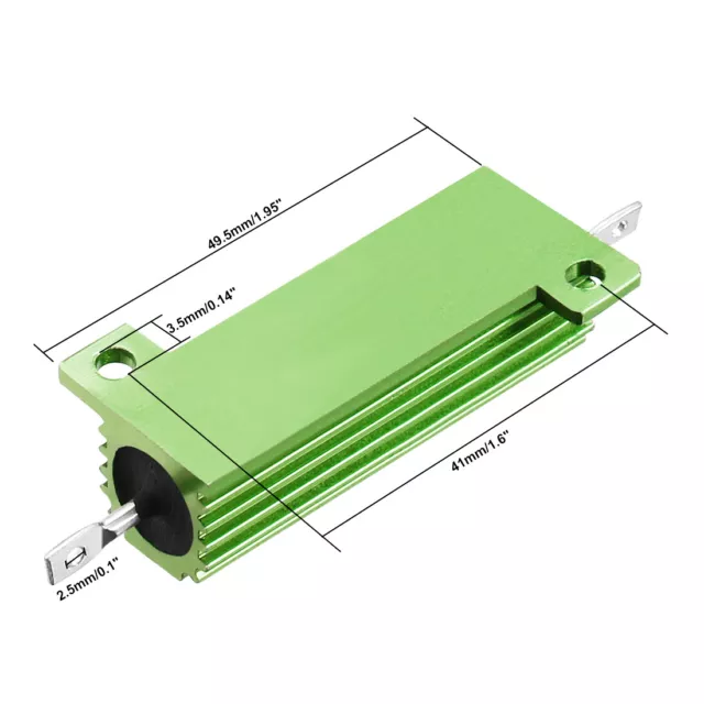 50W 500 Ohm Resistenza potenza avvolgimento telaio chassis alluminio verde 1pz 3