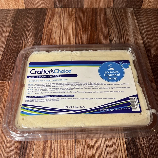 Crafter's Choice 2 libras Base de jabón para derretir y verter avena Block Premium