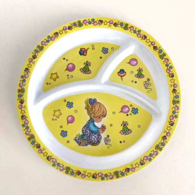 Girl Balloons Party Vintage Childrens Kids Divided Plate