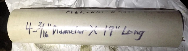 Beige PEEK Rod Stock Material 4-3/16" Diameter X 19" Long