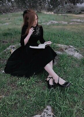 Delicate sound of the night dress dark cottagecore/gothic/victorian  dress