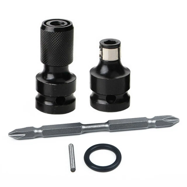 3pcs / Ensemble 1/2 Carré Lecteur vers 1/4 Neuf Tige Hex Perceuse Bit Chuck