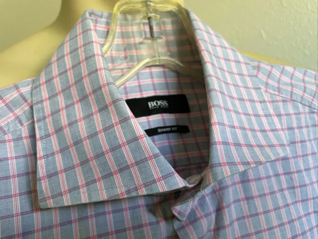 BOSS Hugo Boss Men's  Sharp Fit Button Front Shirt Size 15 1/2-32/33” $140