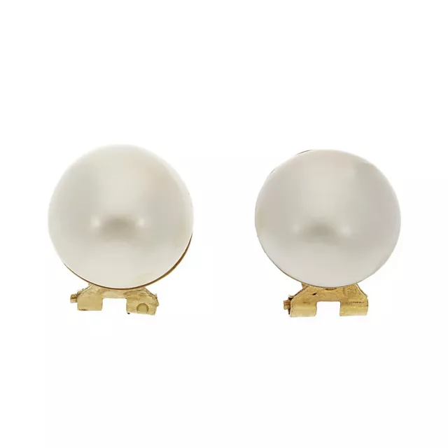 Castellano Jewels Pendientes Mujer Perlas Mabe Japonesas Blancas Oro de Ley 18K