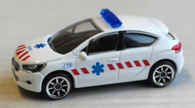 Majorette Citroen DS4 weiß SAMU Rettungsdienst Frankreich Auto Car Groupe PSA