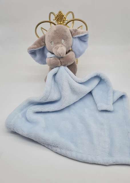 40 - Doudou Peluche Elephant Gris Mouchoir Plaid Couverture Nicotoy Ttbe