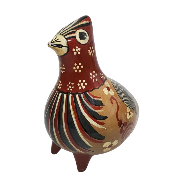 MCM Tonala Mexico Pottery Mexican Folk Art Roadrunner Bird Figurine