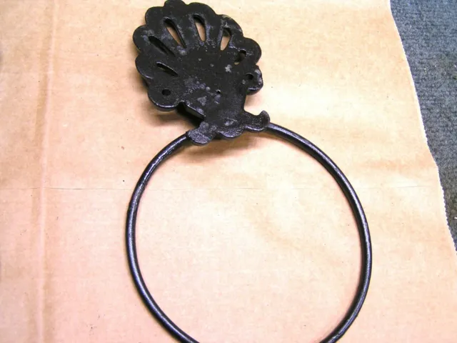 TWO cast iron wall rings, Oil Rubbed Bronze finish 3