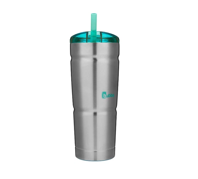 bubba Straw Envy Vacuum-Insulated Stainless Steel Tumbler, 24 oz., Teal Lid