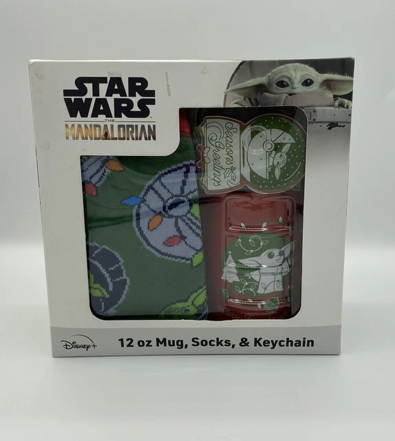 Culturefly Star Wars Mandalorian 3 Piece Gift Set Grogu Christmas Mug Socks Key