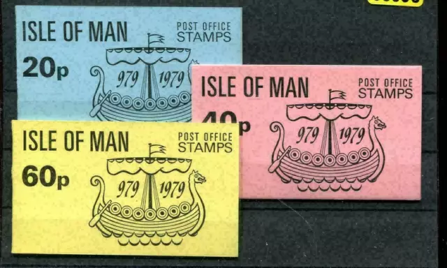 Isle of Man. Stamp Booklet 1, 3+6 Tynwald canceled 3 Pcs. (#66096)