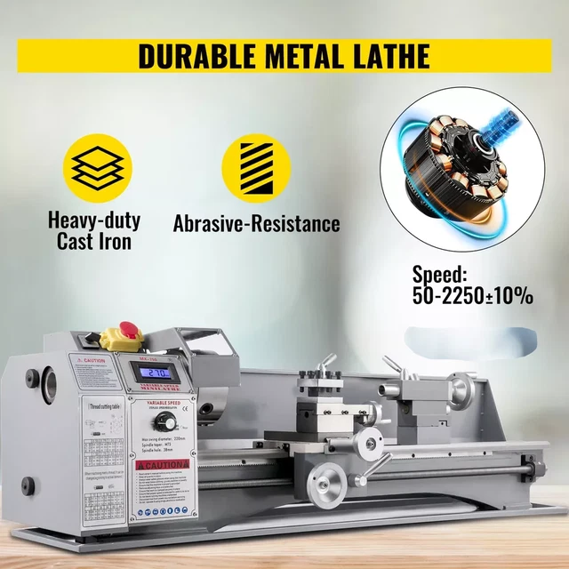Metalldrehmaschine 211x750mm Drehbank Metall 50-2500U/min Metalldrehmaschine 211x750mm Drehbank Metall 50-2500U/min