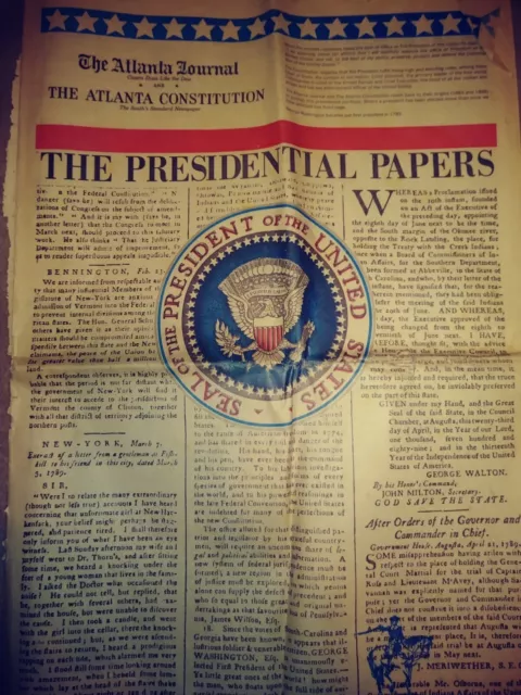 Newspaper’s. The Presidential Papers. The Atlanta Journal And Atl. Constitution