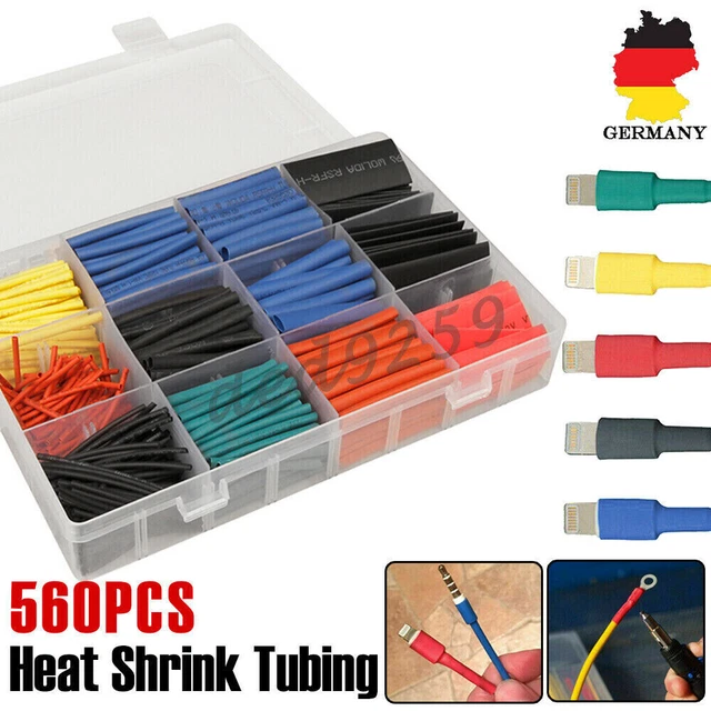 100 Stück Schrumpfschlauch Set - 5 Größen & Farben Für Kabelisolierung