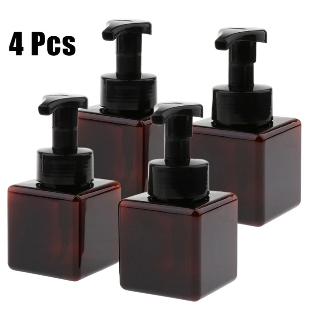 4 pezzi distributore sapone espanso in plastica colore ambra 250 ml in set