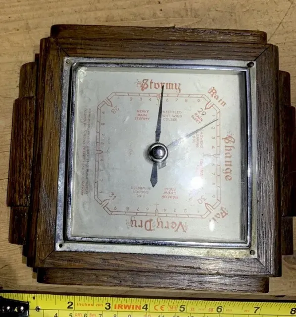 Antique Barometer Thermometer Weather Station Art Deco Wall Hung