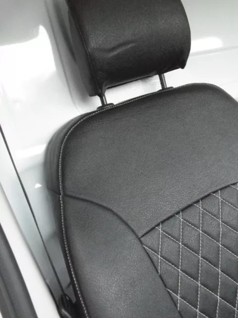 To fit RENAULT TRAFIC VAN LEATHERETTE CUSTOM MADE SEAT COVERS (2014 - 2024) 2