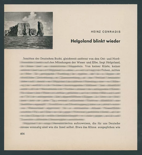 F. Schensky Helgoland Wiederaufbau Topographie Nordsee Insel Deutsche Bucht 1954