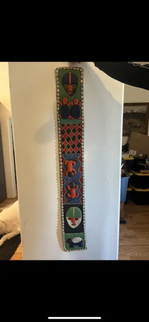 Stunning! Hand Made, African Yoruba Tribe Beaded Belt Sash Wall Hanging Shells