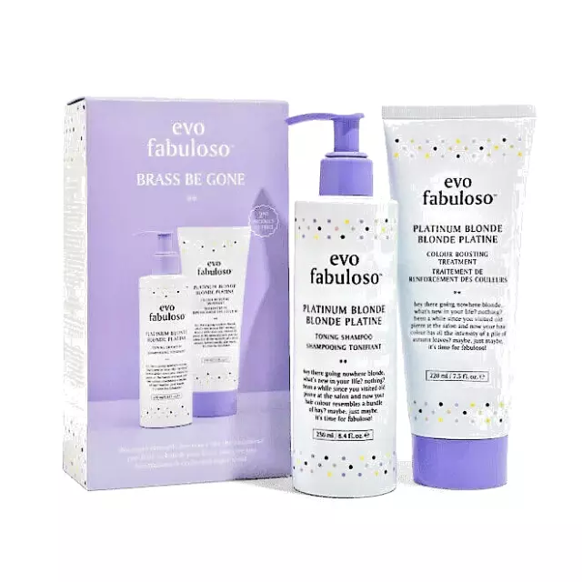 EVO FABULOSO Platinum Blonde Toning Shampoo 250ml + Toning Treatment 220ml