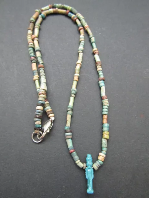 NILE Ancient Egyptian Horus Amulet Mummy Bead Necklace ca 600 BC