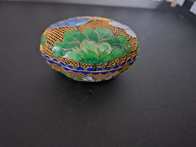 Chinese Antique Acrylic Brass Trinket Box