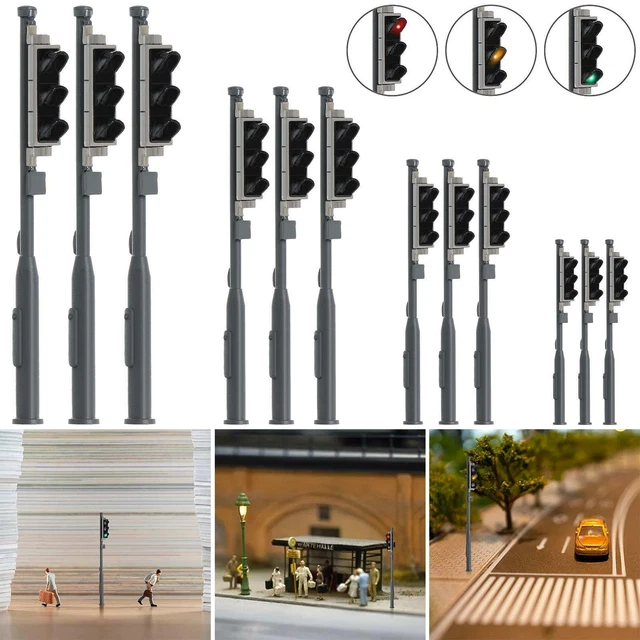 3 pièces HO N échelle 1:87 modèle de Train Miniature Signal feu de circulation/contrôleur de trafic/boîte de batterie 6v pour aménagement paysager ferroviaire  26