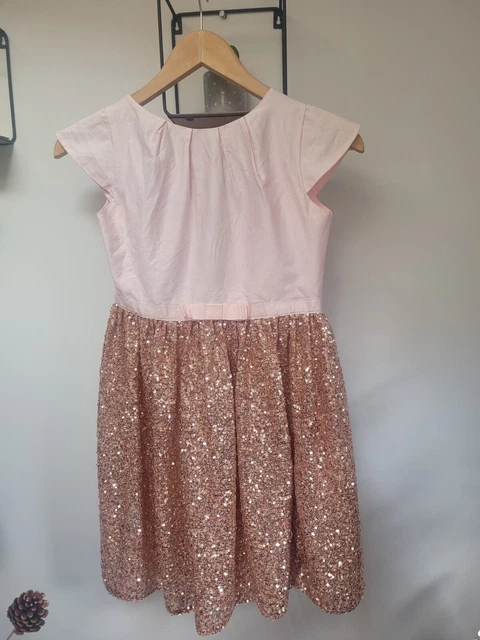 Abito da festa Ted Baker occasione speciale ragazze paillettes oro rosa rosa 12 anni