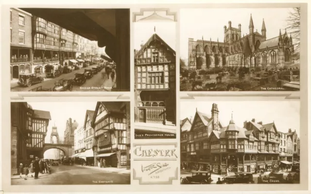 Chester Cheshire Multi View Real Photo Vintage Old Postcard by Walter Scott