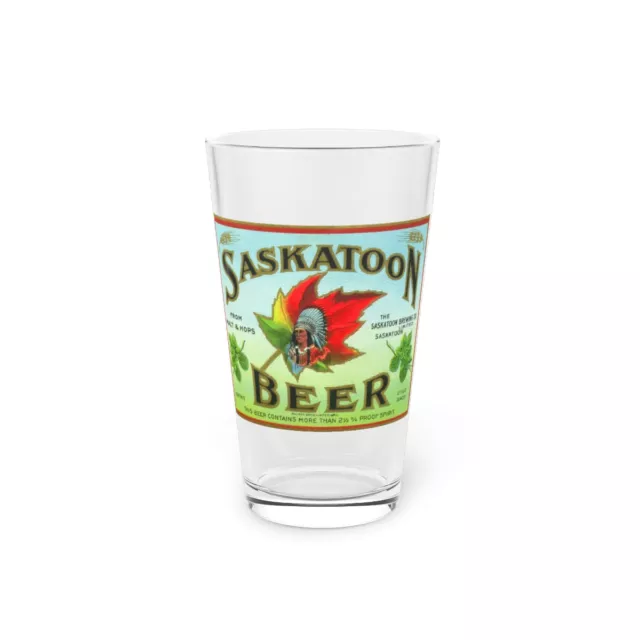 Saskatoon Beer, Saskatoon Brewing Co., Bar Pint Glass, Saskatchewan, Canada