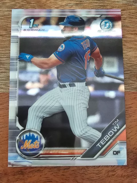2019 1st Bowman Chrome Tim Tebow Rookie Baseball Card BCP-156 RC New York Mets