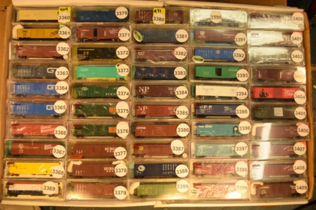 N Scale 50' BOX CAR GT RI SP&S SP MILW NS NP MEC PRR PENNSY OP&E sold individua