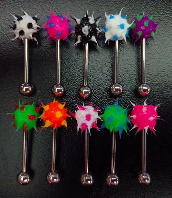 Tongue Piercing Bar With Battery Stainless Steel Vibrating Barbells   Colorful Body Piercing Jewelry For Women & Men, With Battery Tongue Ring