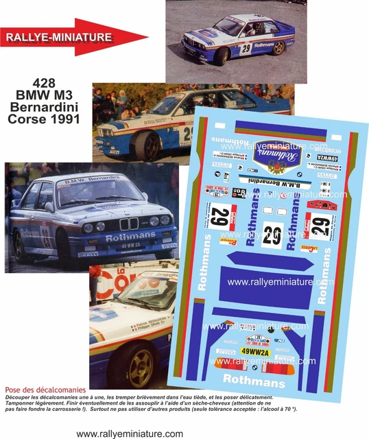 Decalcomanie BMW M3 E30 Rallye Llanes 1988 - Le Mans Decals - Scale Multiple (1:18, 1:24, 1:32, 1:43, 1:64, Slot) - Foto 3