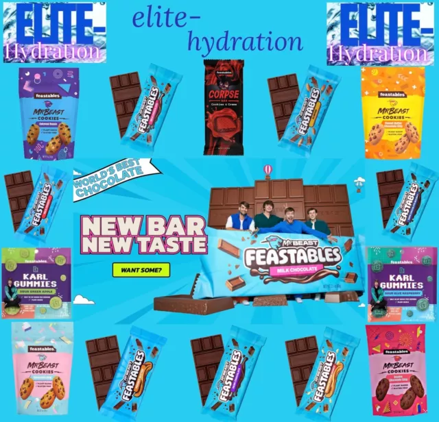 MrBeast Chocolate Feastables Chocolate Bars & Cookies New Flavours USA Import