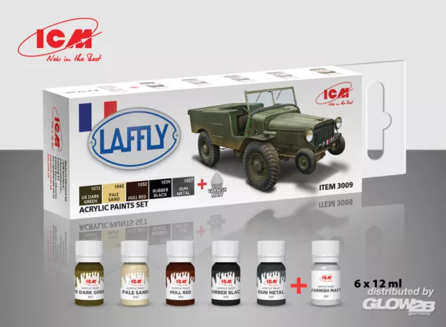 ICM: Acrylic paint set for Laffly V15T and French vehicles 6 12 ml [3303009]