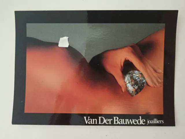 carte postale publicitaire pub femme nu Van Der Bauwede Joailliers diamant