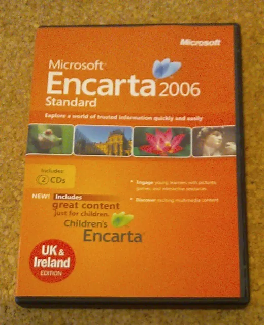 Microsoft Encarta 2006 Standard Inc Children's Encarta 2 X CD.Uk/Ireland Edition