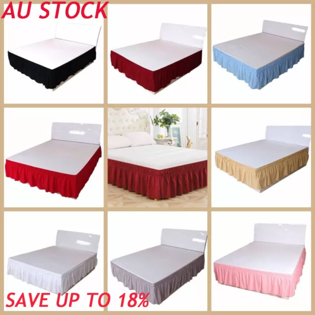 Stretch Bed Skirt Hollow Dust Ruffle Skirt Valance Wrap Resistant 100CMX200CM