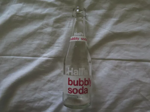 HALL'S BUBBLY SODA CROWN SEAL BOTTLE 6.5 Oz 1960s EXCELLENT CONDITION SOUTH AUST