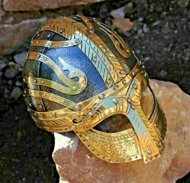 Medieval New Viking helmet Vendel Sca Larp helmet Replica Sca Larp Halloween