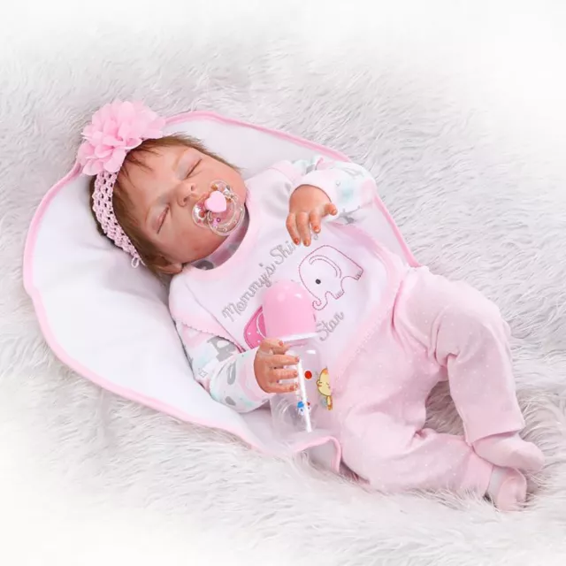 22" Reborn Dolls Baby Realistic Full Body Vinyl Silicone Newborn Doll Xmas Gifts