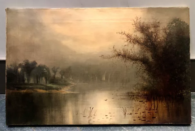 American Hudson River School Tonalist Oil Painting - A Beauty - Signed