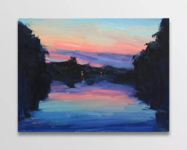 Plein air painting Original art Impressionism Oil on canvas by S. Chernyakovsky